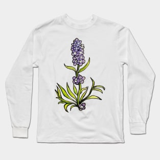 Lavender Eye Flowers Long Sleeve T-Shirt